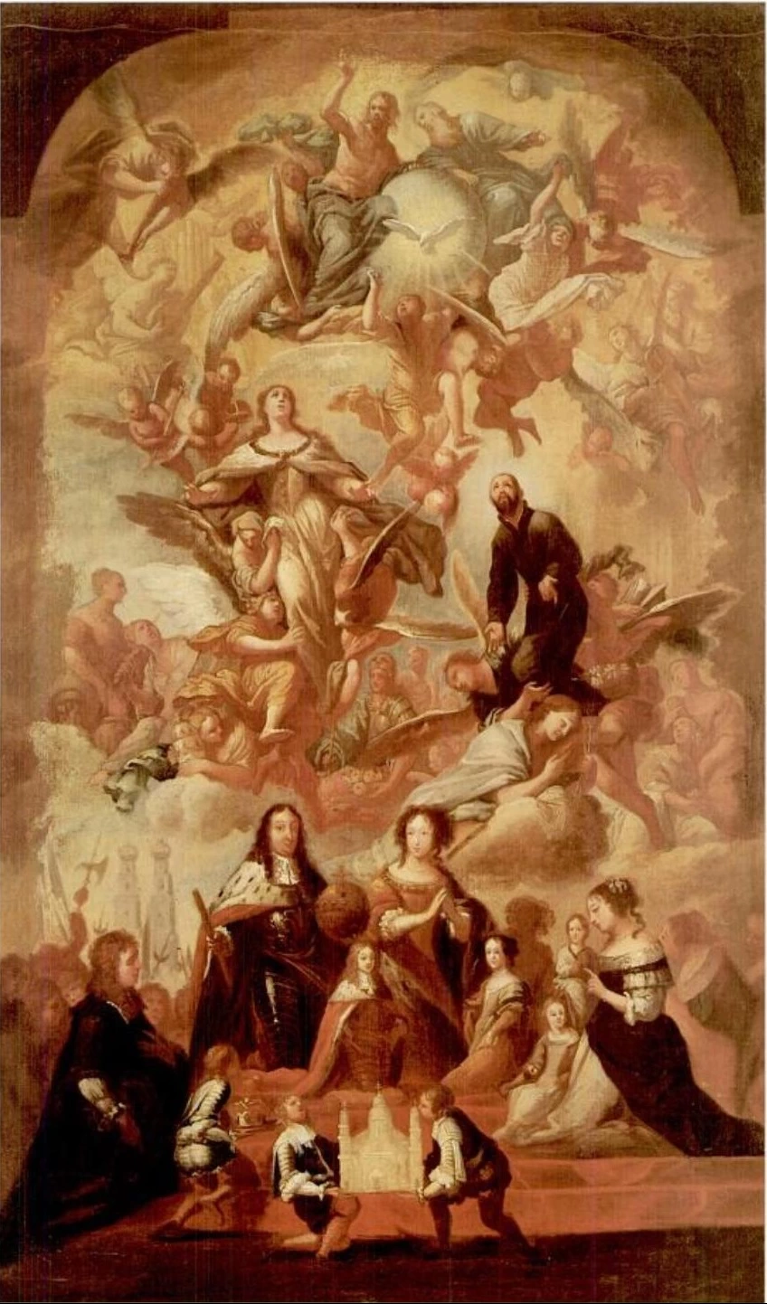 La SS. Trinità e santi Adelheid e Gaetano con l'Elettore Ferdinando Maria di Baviera e famiglia - Bayerische Staatsgemäldesammlung München